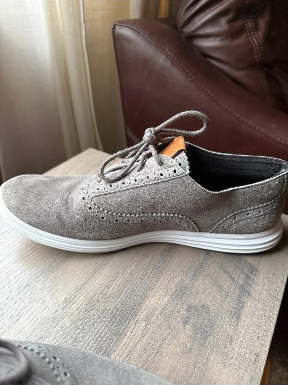 Cole Haan Gray Suede Wingtip Derby Sneakers